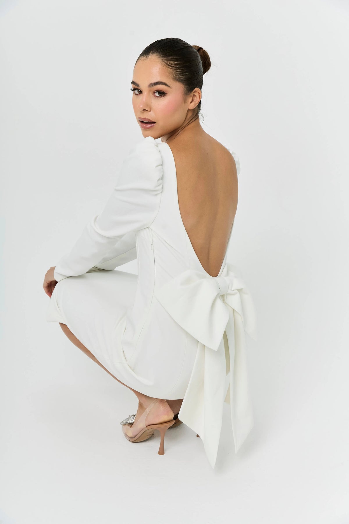 BOW DRESS WHITE — ROUGE COLLECTION