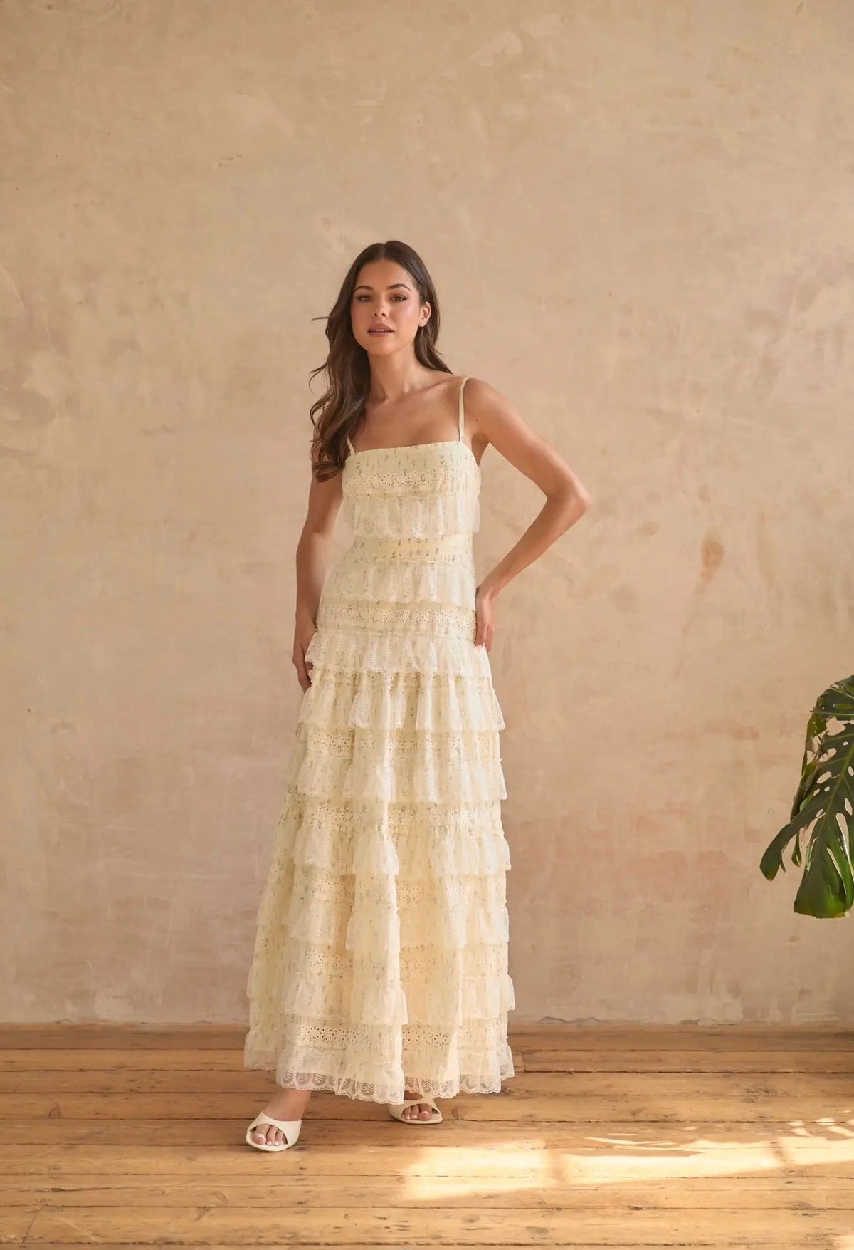 LOVETTE MAXI LACE DRESS YELLOW